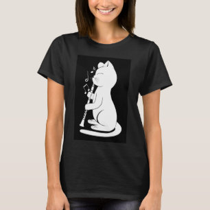 T-shirt Funny Cat Playing Clarinet Cat Lover