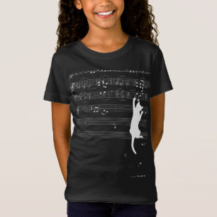 T-Shirt Funny Cat Playing With Music Note Cat Lover Gift