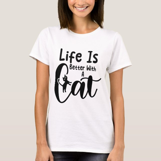 T-shirt Funny Cat Quote Cute Kitty Humor Design for Girls (Devant)