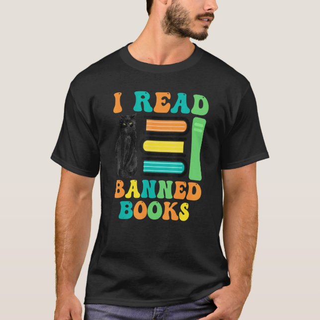 T-shirt Funny Cat Reader I Read Banned Books For men and W (Devant)