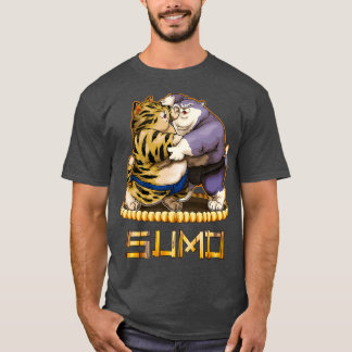 T-shirt Funny Cats Sumo Wrestler Japonais Cat Sumo