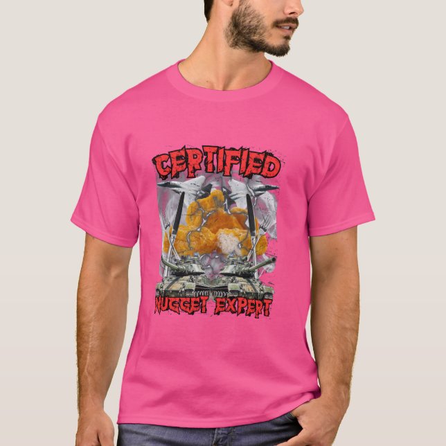 T-shirt Funny Certifié Poulet Nugget Bootleg Hardcore Fl (Devant)