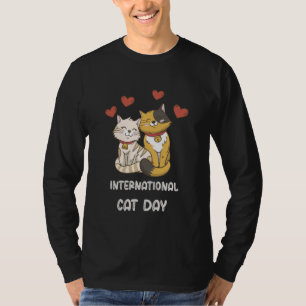 T-shirt Funny Chat International Chat Day mignonne animal