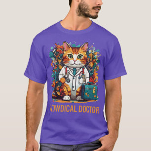 T-shirt Funny Chat Médecin Médecin Soins Médicales Design