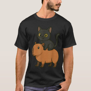 T-shirt Funny Chat noir Capybara Amoureux des animaux Mama