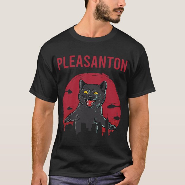 T-shirt Funny Chat noir Pleasanton (Devant)