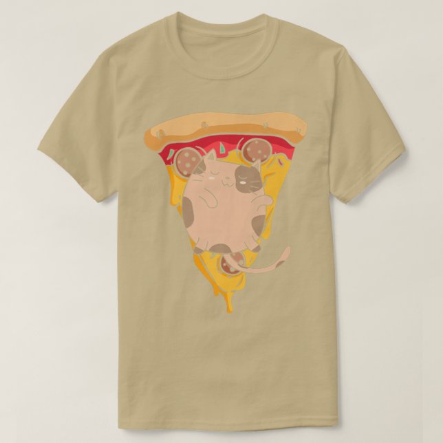 T-shirt Funny Chat Pizza Premium  (Design devant)