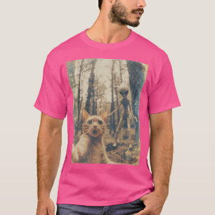 T-shirt Funny Chat Selfie Alien Vintage Ufo Alien Photo Ch