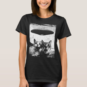 T-shirt Funny Chat Selfie UFO Amoureux des chats bizarre