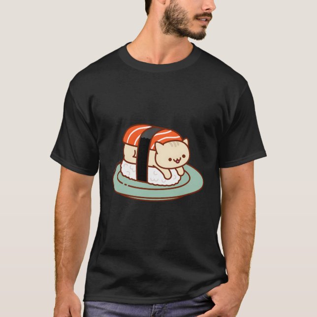 T-shirt Funny Chat Sushi Chats Saumon de saké (Devant)