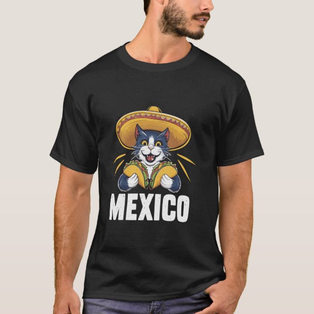 T-shirt Funny Chat Taco Lover Mariachi Music Mexique (Devant)