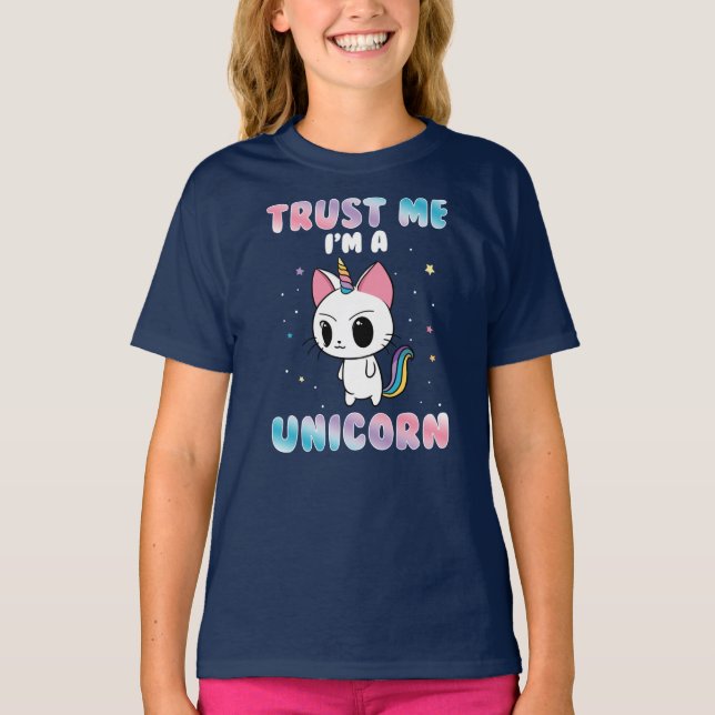 T-shirt Funny Chat Unicorn Dit Anniversaire (Devant)