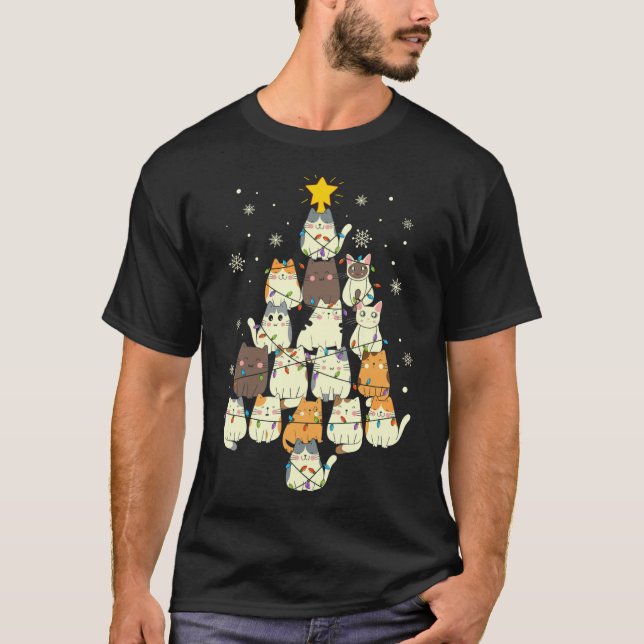 T-shirt Funny Chats sapin de Noël (Devant)