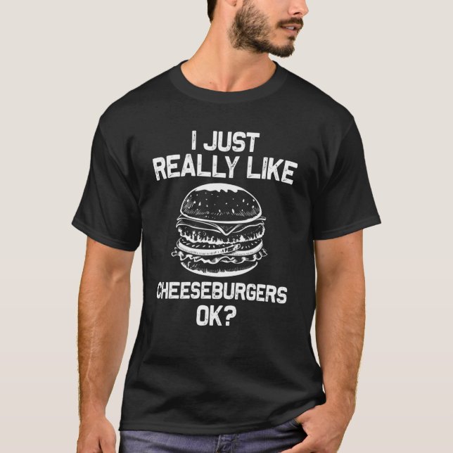T-shirt Funny Cheeseburger Hamburger Design Burger Lover M (Devant)