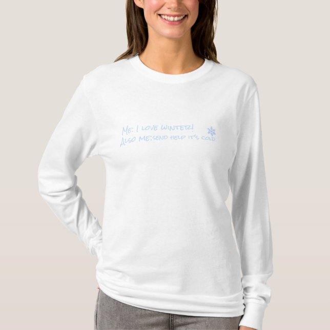 T-shirt Funny Chemise à manches longues pour l'hiver (Devant)