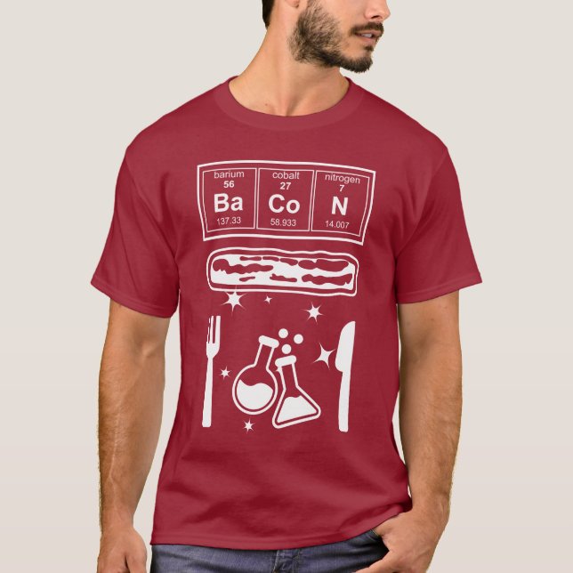 T-shirt Funny Chemistry Bacon Lover Science (Devant)