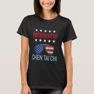 T-shirt Funny Chen Tai Chi Guérison Usa Drapeau Thérapeuti