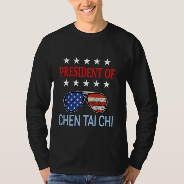 T-shirt Funny Chen Tai Chi Guérison Usa Drapeau Thérapeuti (Devant)