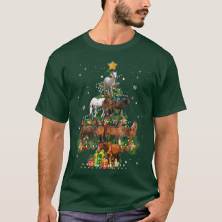 T-shirt Funny Cheval Noël Arbre Cheval Lover Noël