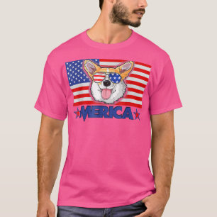 T-shirt Funny Chien de Corgi Merica 4 juillet date d'indép