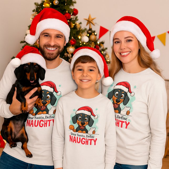 T-shirt Funny Chien Famille de Noël Père Noël Définir Naug (Créateur téléchargé)