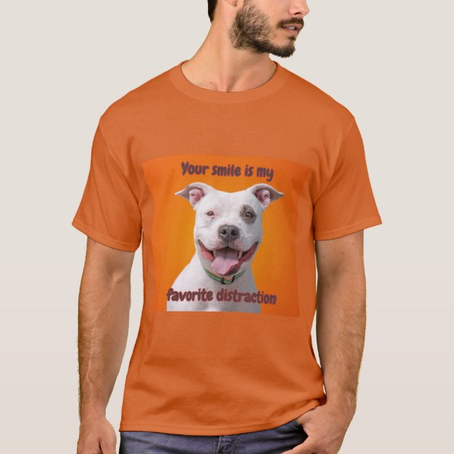 T-Shirt Funny Chien Imprimer Votre Sourire est mon (Devant)