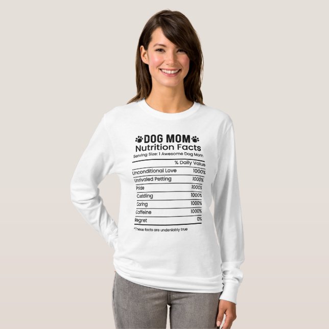T-shirt Funny Chien Maman Valeur nutritive (Devant entier)