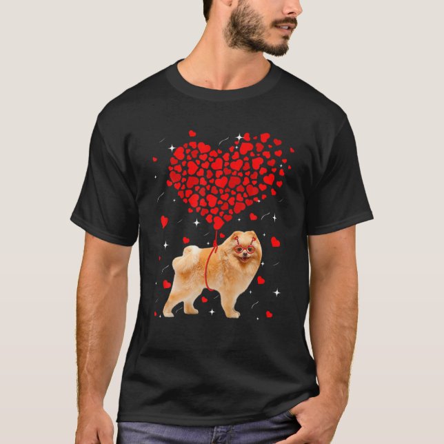 T-shirt Funny Chien Poméranien Valentine Pet Amoureux des  (Devant)