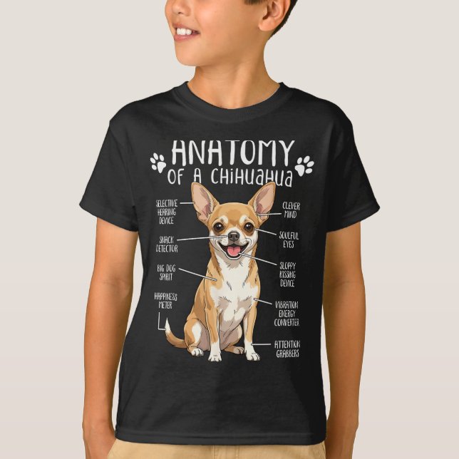 T-shirt Funny Chihuahua Anatomy Of A Chihuahua Dog Owner P (Devant)