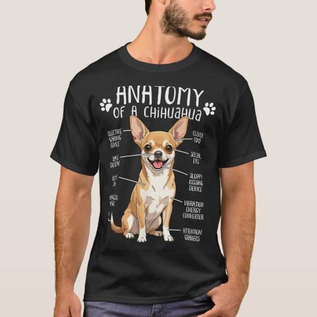 T-shirt Funny Chihuahua Anatomy Of A Chihuahua Dog Owner P (Devant)