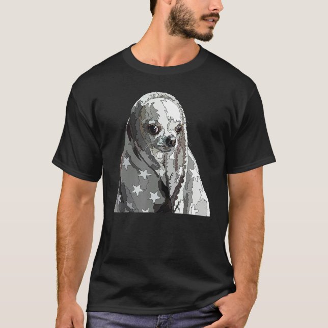 T-shirt Funny Chihuahua In A Blanket Chiwawa Mom Dad Dog L (Devant)