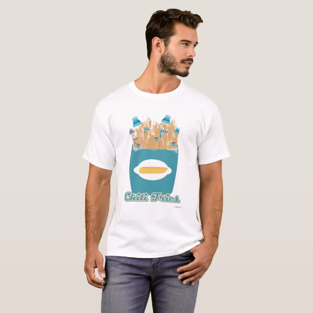 T-shirt Funny Chili Fries Frozen Fry Design de dessin (Devant entier)