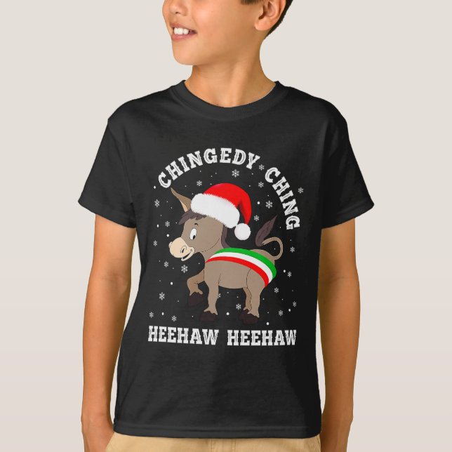T-shirt Funny Chingedy Ching Hee Haw Santa Merry Christmas (Devant)