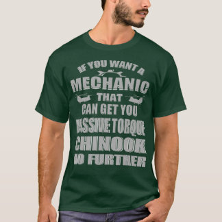 T-shirt Funny Chinook Mécanique Hélicoptère Diesel Moteur