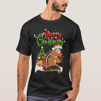 T-shirt Funny Chipmunk Amoureux des animaux Xmas Lighting