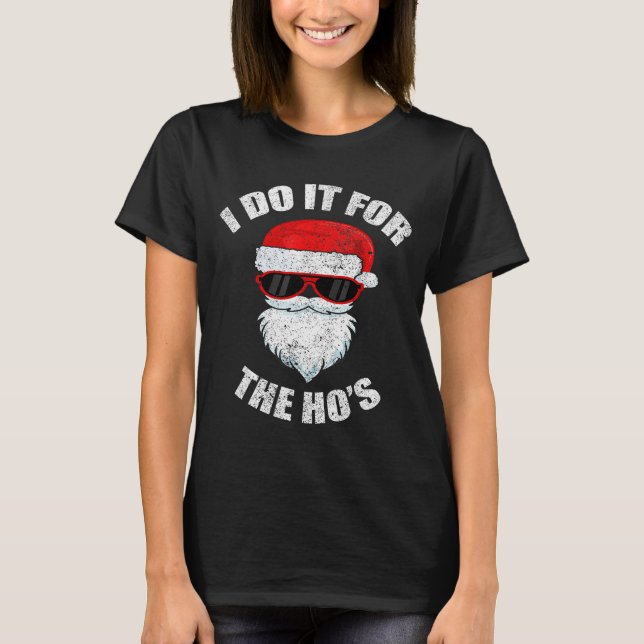 T-shirt Funny Christmas Adult Naughty Dirty Pajama, Ho Pj, (Devant)