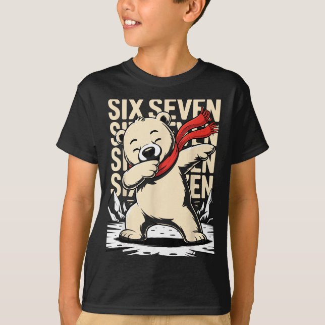 T-shirt Funny Christmas Bear Dabbing Xmas Dab Six Seven 67 (Devant)