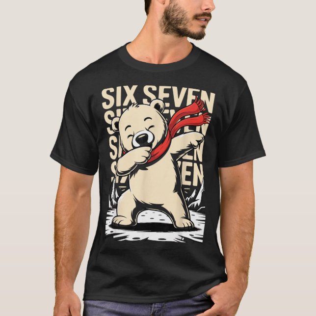 T-shirt Funny Christmas Bear Dabbing Xmas Dab Six Seven 67 (Devant)