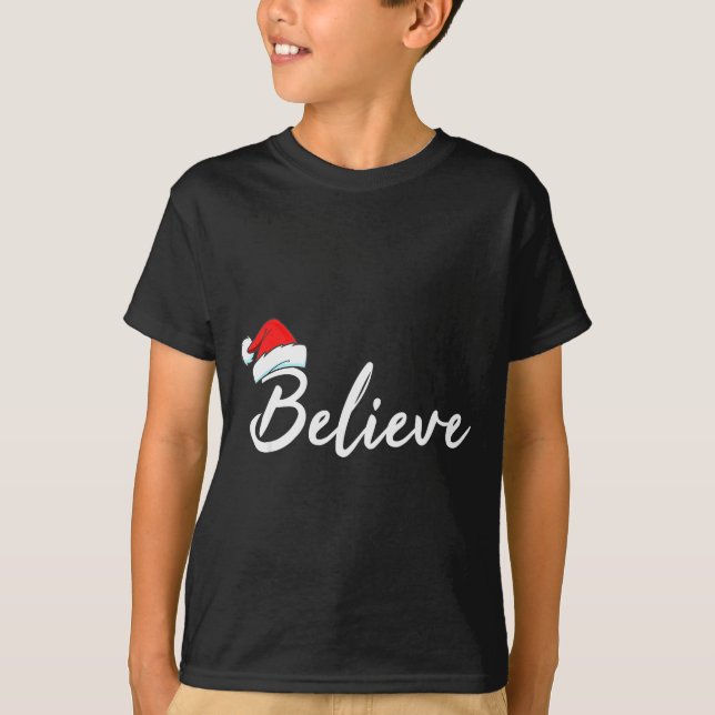 T-shirt Funny Christmas Believe Santa Pajama Outfit Men &a (Devant)