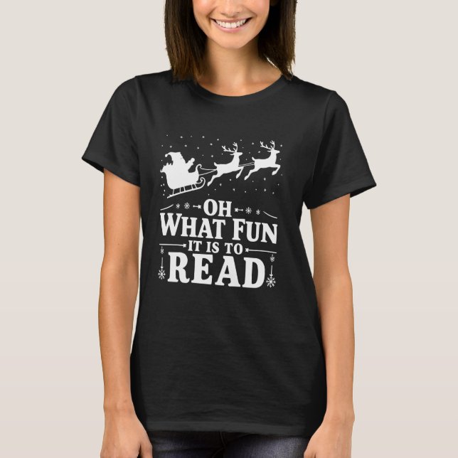 T-shirt Funny Christmas Bookworm Santa Claus Noël Lecture (Devant)