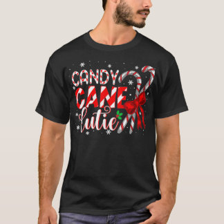 T-shirt Funny Christmas Candy Cane Cutie  Girls Xmas Pajam