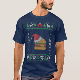 T-shirt Funny Christmas Cheese Burger Happy Holidays With