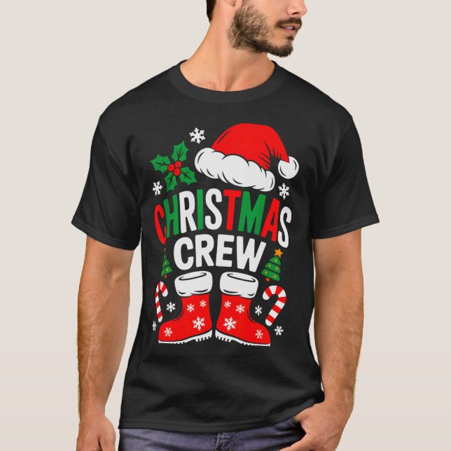 T-shirt Funny Christmas Crew Xmas Squad Santa Family Pajam (Devant)