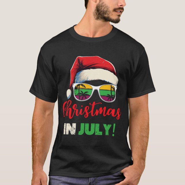T-shirt Funny Christmas en Julia Summer Santa Sunglas (Devant)