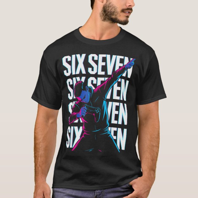 T-shirt Funny Christmas Gamer Dabbing Xmas Dab Six Seven 6 (Devant)