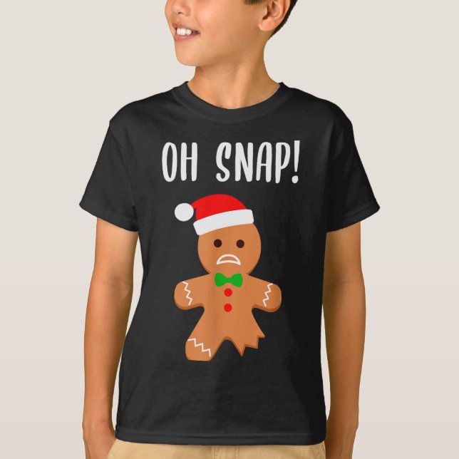 T-shirt Funny Christmas Gingerbread Man Oh Snap Outfit Paj (Devant)