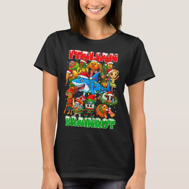 T-shirt Funny Christmas Italian Brain Rot Italian Brainrot (Devant)