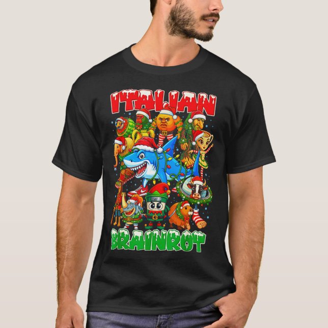 T-shirt Funny Christmas Italian Brain Rot Italian Brainrot (Devant)