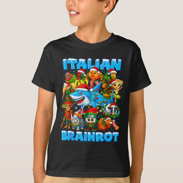 T-shirt Funny Christmas Italian Brain Rot Italian Brainrot (Devant)