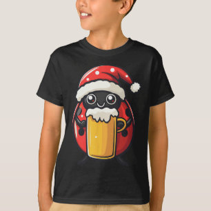 T-shirt Funny Christmas Ladybug Avec Bière Comic